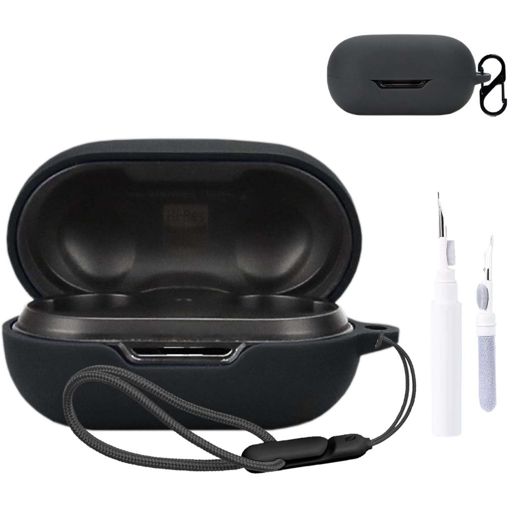 สําหรับฝาครอบเคส TOZO Golden X1, ฝาครอบป้องกันหูฟัง (พร้อมคาราบิเนอร์ + เชือกเส้นเล็ก + ปากกาทําความ