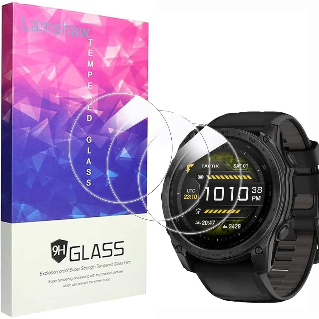 ใช้งานร่วมกับ Garmin Tactix 8 51 มม.ป้องกันหน้าจอ, [3 แพ็ค] 9H กระจกนิรภัยป้องกันหน้าจอฟิล์มใช้งานร่