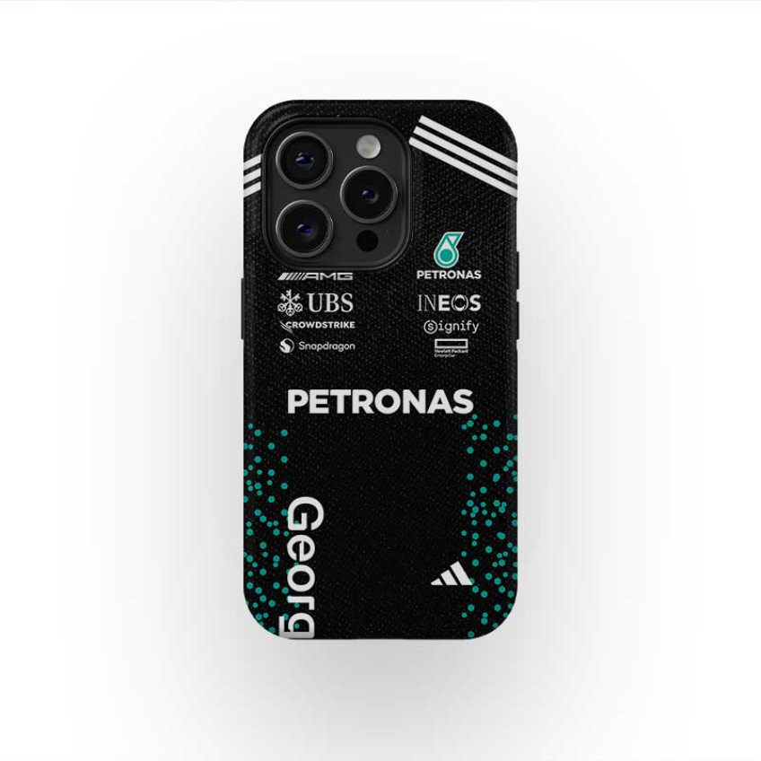 Kimi Antonelli 2025 Mercedes F1 Race – AMG Petronas เคสโทรศัพท์เหมาะสําหรับ iPhone17 16Pro 16e 15ProMax 14Pro 13 12 13mini Samsung S24 S22 S25 2in1 เคสแข็งเคลือบเงา