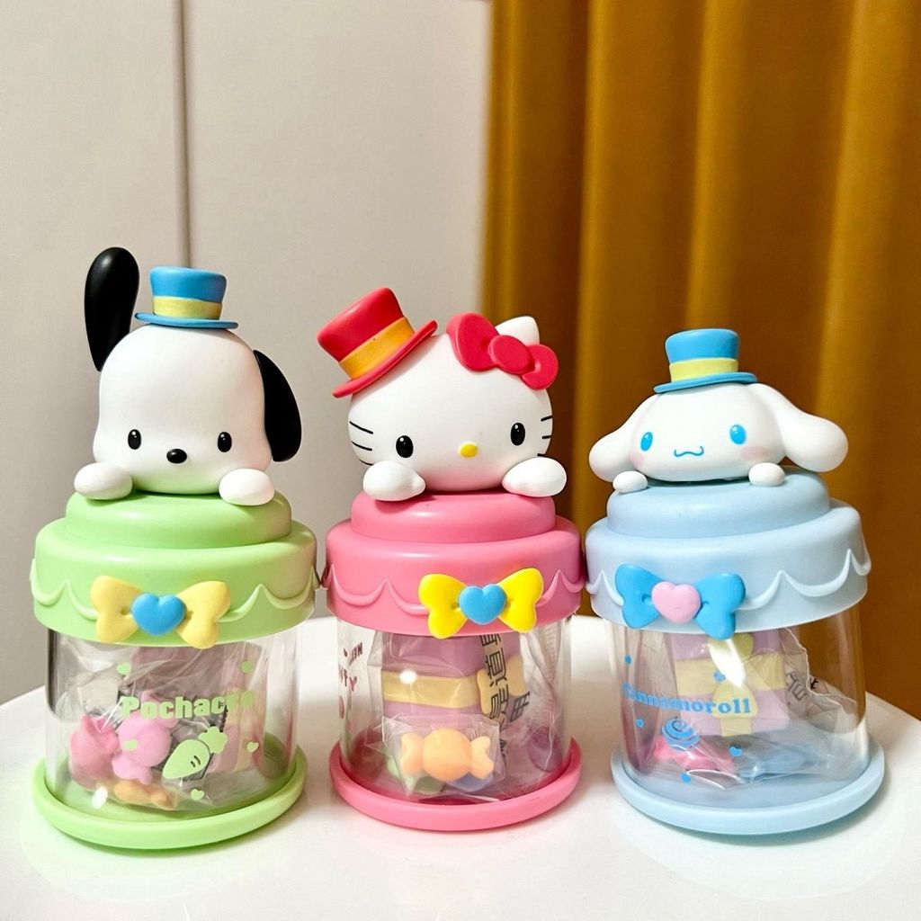 Sanrio Family Surprise Magic Jar Series กล่องปริศนาอินเทรนด์เล่นเครื่องประดับเดสก์ท็อปของเล่นของขวัญ