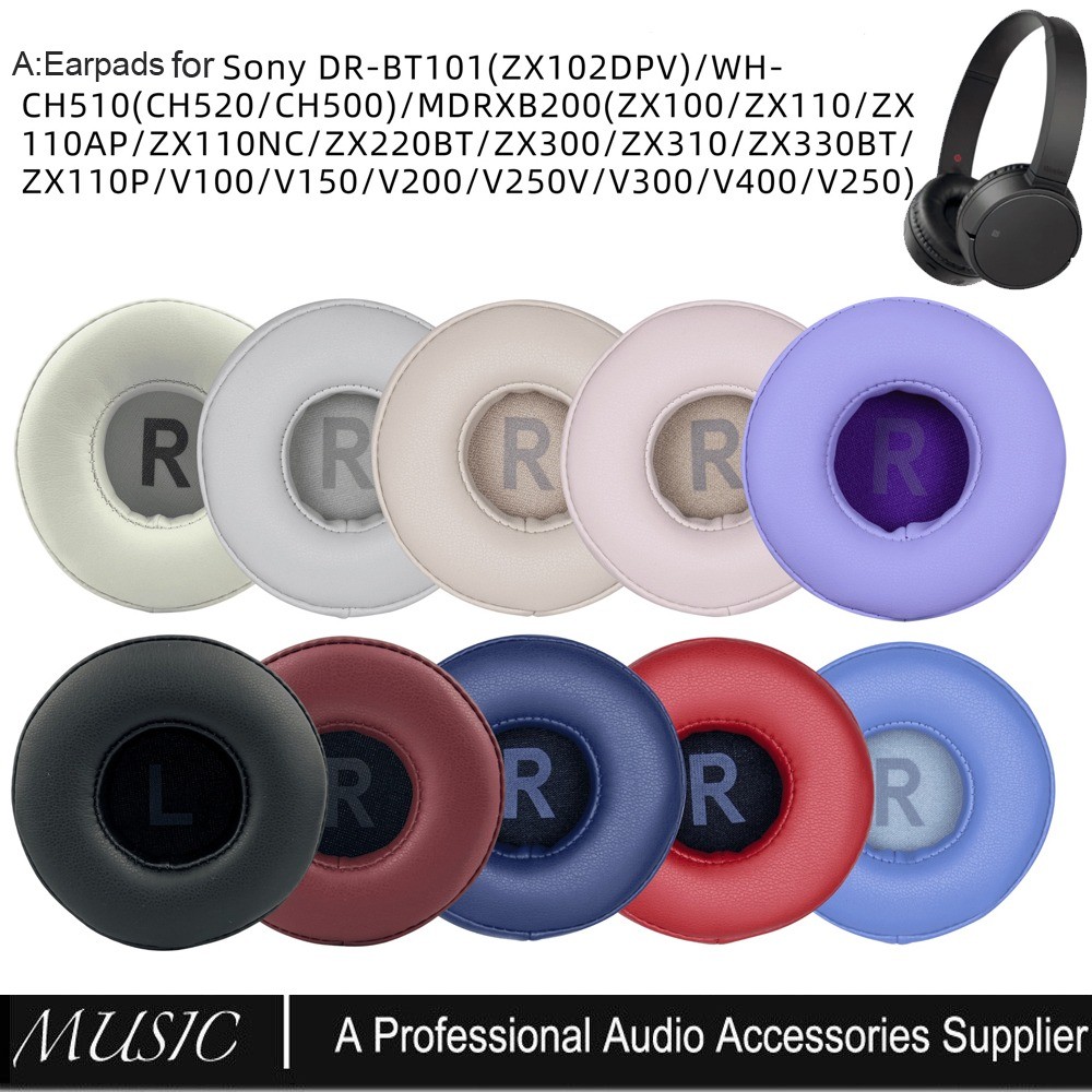 แผ่นรองหูฟังสําหรับ Sony WH-CH500/CH510/CH520,MDR-ZX100/ZX110NC/ZX220/XB200/ZX300/ZX330BT,MDR-V100/V