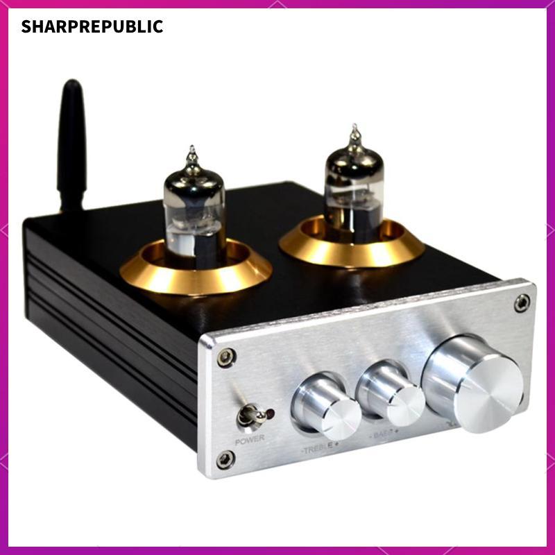 [Sharprepublic] Silver Upgrade NE5532 Stereo Bluetooth 4.2 6J5 Tube Preamplifier Support