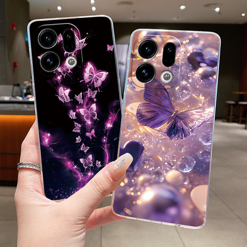 เคสโทรศัพท์สําหรับ OPPO Find X9 / Find X9 Pro ดอกไม้ผีเสื้อป้องกันปลอกบางซิลิโคนอ่อนนุ่มโปร่งใส TPU Cover ราคา ถูกที่สุด ดีลบีเคเค แกลเลอรีภาพที่ 6