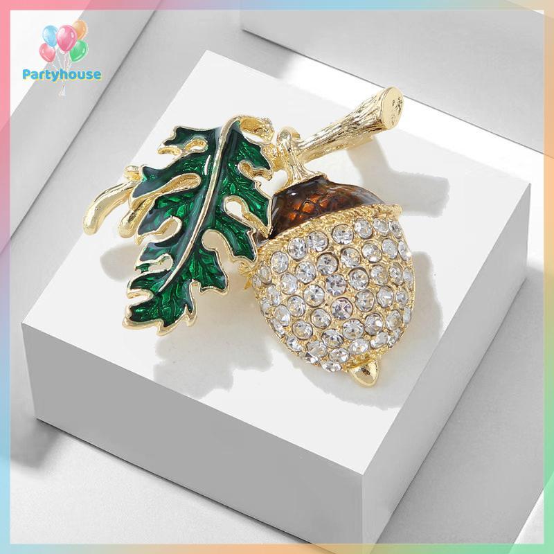 เข็มกลัดเครื่องประดับ Rhinestone Cedar Nut สำหรับเสื้อผ้าผู้หญิง สร้อยคอใหม่สไตล์ประณีต