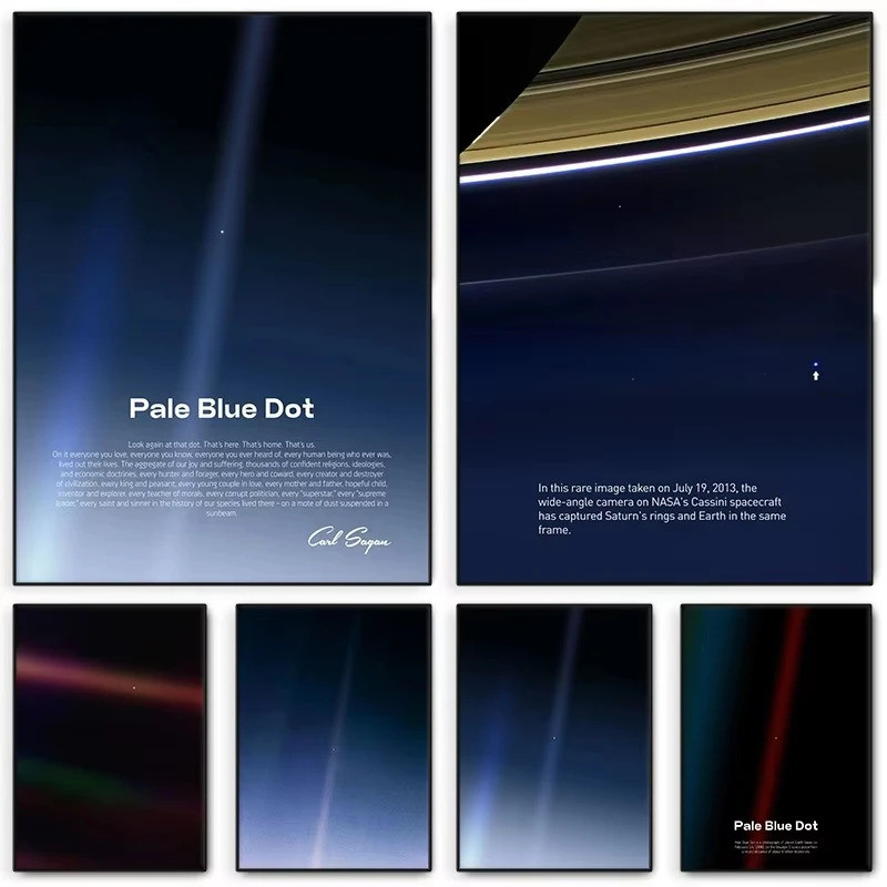 Pale Blue Dot พิมพ์โปสเตอร์ Voyager Earth Planet ที่ Earth ภาพคลาสสิกภาพวาดผ้าใบ Wall Art ห้องนั่งเล่นตกแต่งบ้าน