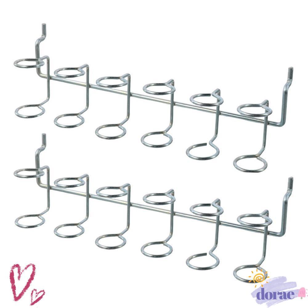 ตะขอแขวนหกแหวน DORAE ตะขอ Pegboard สีเงินรีดเย็น อุปกรณ์เสริม