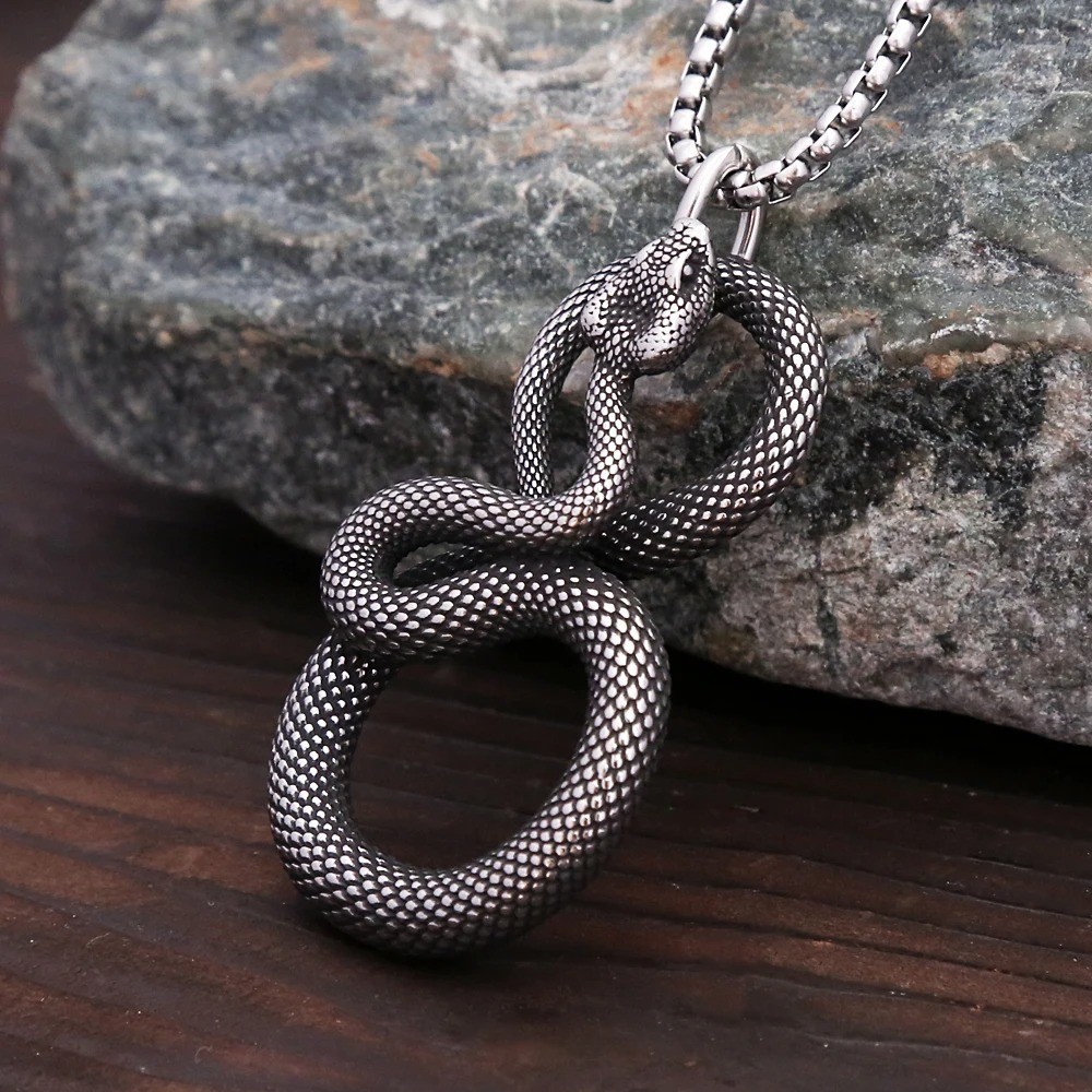 สแตนเลส 316l ผู้ชายสร้อยคอผู้หญิง Retro สัตว์ Cobra Python Die-Casting รูปร่างไทเทเนียมเหล็กจี้สวมใส