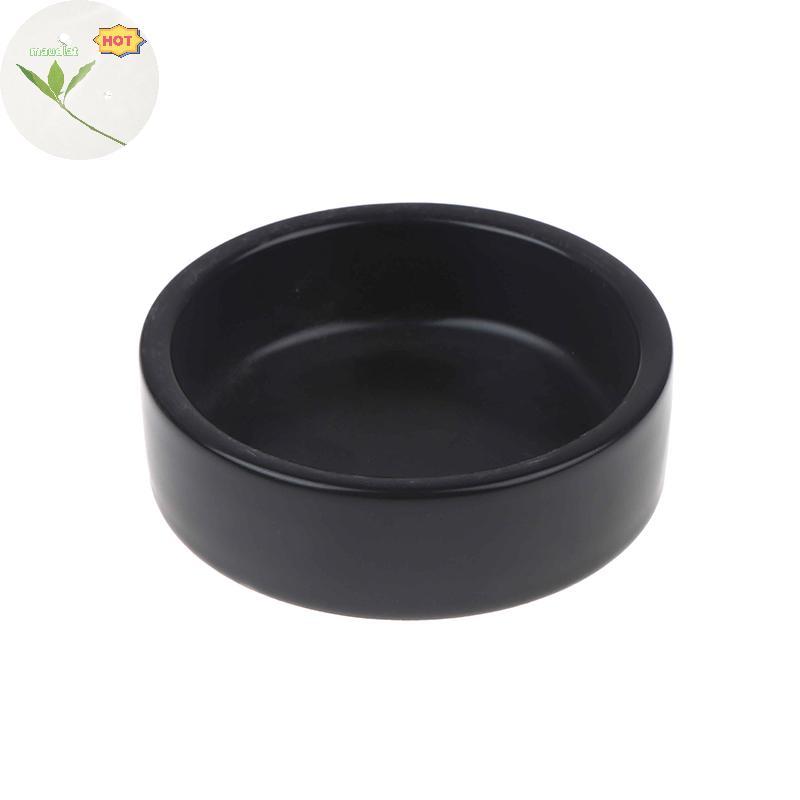 Mud สัตว์เลื้อยคลานชามอาหาร Anti-Escape เซรามิค Feeder จานสีดําสีขาวสัตว์เลื้อยคลานชามน้ําสําหรับฤาษีปู Chameleon Gecko ข้าวโพดงู EN