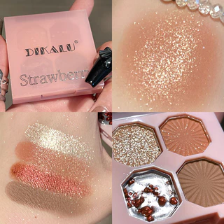 พาเลตต์อายแชโดว์ 4 สี สไตล์เวสเทิร์นพังก์: สำหรับแต่งตาแบบแคทอาย - สีดำซีเมนต์ สีเทา และชิมเมอร์
