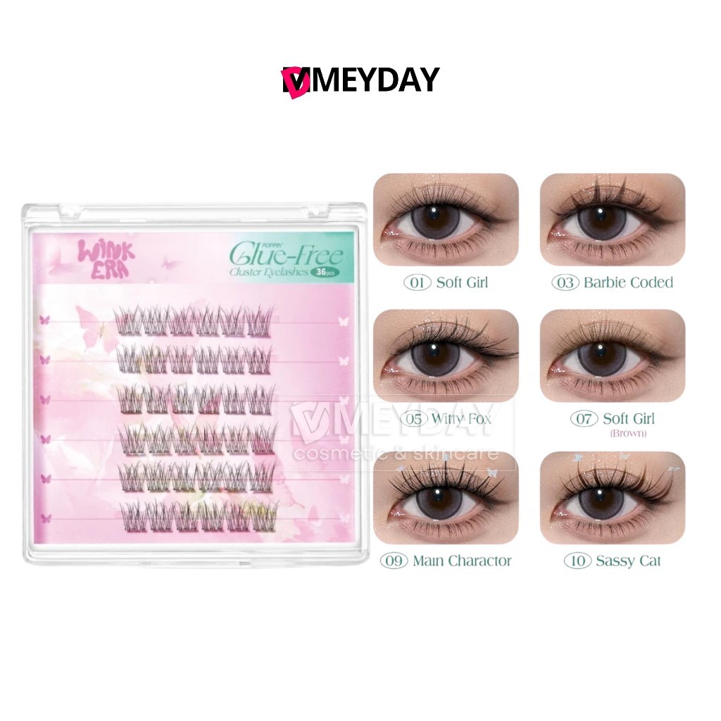 Bnb Barenbliss Glamfix Wink Era Poppin' Glue-free Cluster Eyelashes ขนตาปลอม แบร์แอนด์บลิซ ติดง่ายถอ