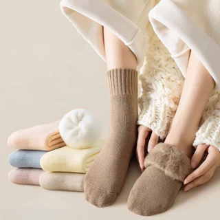 🌸รูปแบบใหม่🧦 ถุงเท้าสั้นหนา สไตล์ญี่ปุ่น น่ารัก ผ้าฝ้ายแคชเมียร์แท้ นุ่ม สบาย มีหลายสีให้เลือก