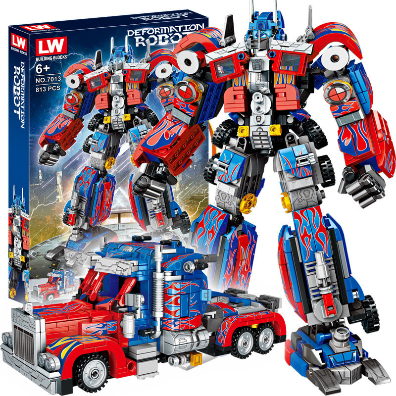 เข้ากันได้กับ Lego Optimus Autobot เปลี่ยนหุ่นยนต์รุ่นการศึกษาประกอบ Wasp King Kong Building Block ข