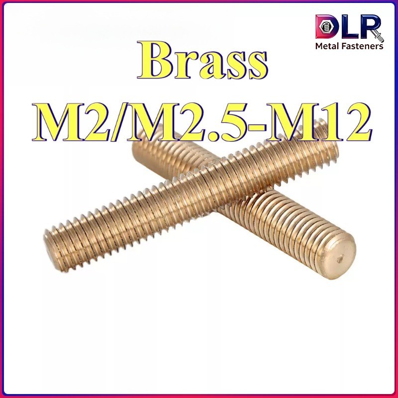 คอลัมน์ทองแดง สกรูทองเหลือง แถบฟัน ด้ายเต็ม ผ่านสกรู ก้านฟัน M2/M2.5/M3/M4/M5/M6/M8/M10/M12 ยาว 200m