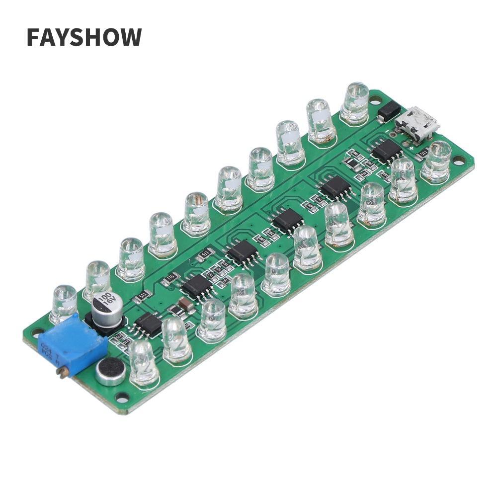 FAYSHOWTH LED VU Meter, จอแสดงผล LED Melody Light VU Meter, LED ระบุการควบคุมเสียงการเชื่อมต่อย้อนกล
