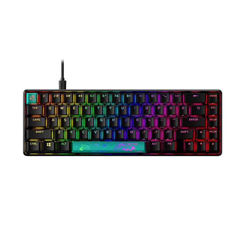 HyperX Extremely Unknown Origin 65 Simple 67 คีย์ RGB Gaming Gaming Mechanical Keyboard PBT Keycap ค