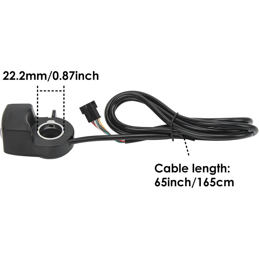 E Bike Thumb Throttle, 36V/48V Thumb Accelerator Battery Display Speed Control Assembly with 65in Ca