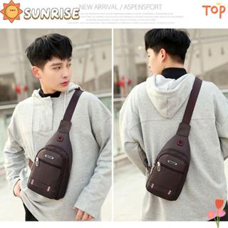 SUNRISE กระเป๋าสะพายข้างผู้ชาย,ผ้าสี่เหลี่ยมผืนผ้าผู้ชายกระเ…