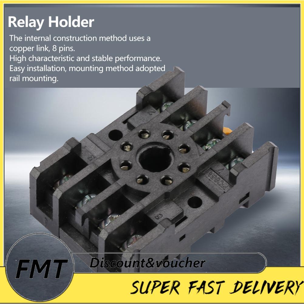 Freemarket ที่วางรีเลย์ PF085A 300V 7A 8Pin Rail Mount Power Socket Base