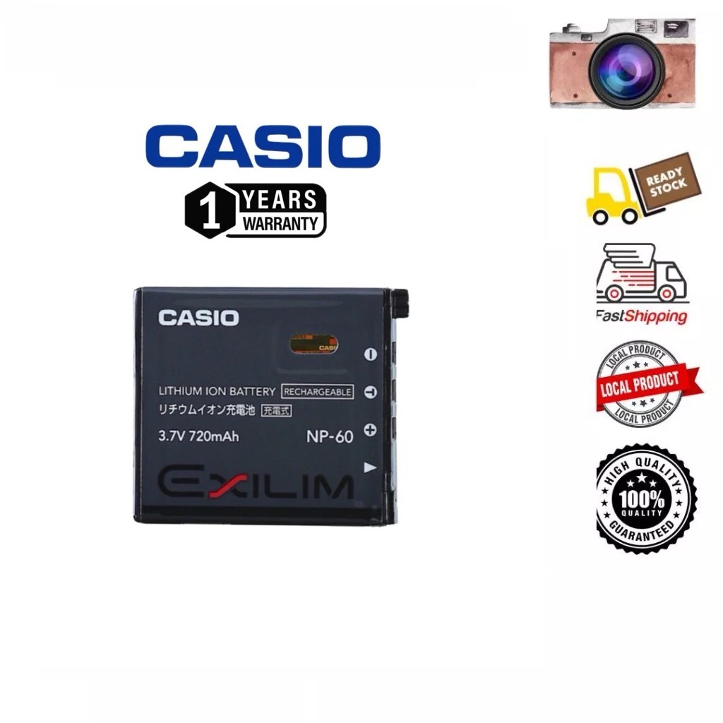 แบตเตอรี่ Casio รุ่น NP-60 กล้อง Casio Exilim EX-S10 EX-Z19, EX-Z20, EX-Z21, EX-Z22, EX-Z25, EX-Z2