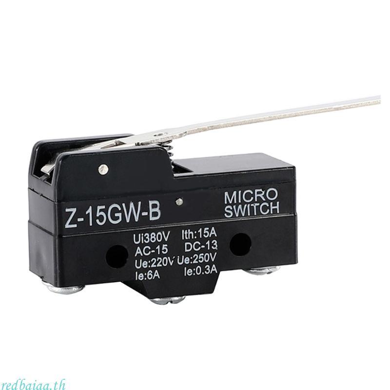 Redbaiaa LXW5-11N1 1NO + 1NC Long Lever Type Micro Limit Switch สําหรับเครื่องใช้ไฟฟ้า