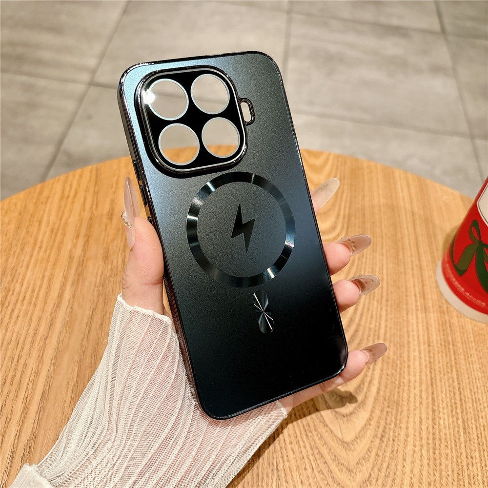 ครอบคลุมเต็มรูปแบบเลนส์ป้องกันเคสโทรศัพท์สําหรับ XIAOMI 15T 14T 15S 15 14 Pro 15 Ultra Strong ฝาครอบป้องกันแม่เหล็กแฟชั่นเคลือบด้วยไฟฟ้า frosted anti drop shell