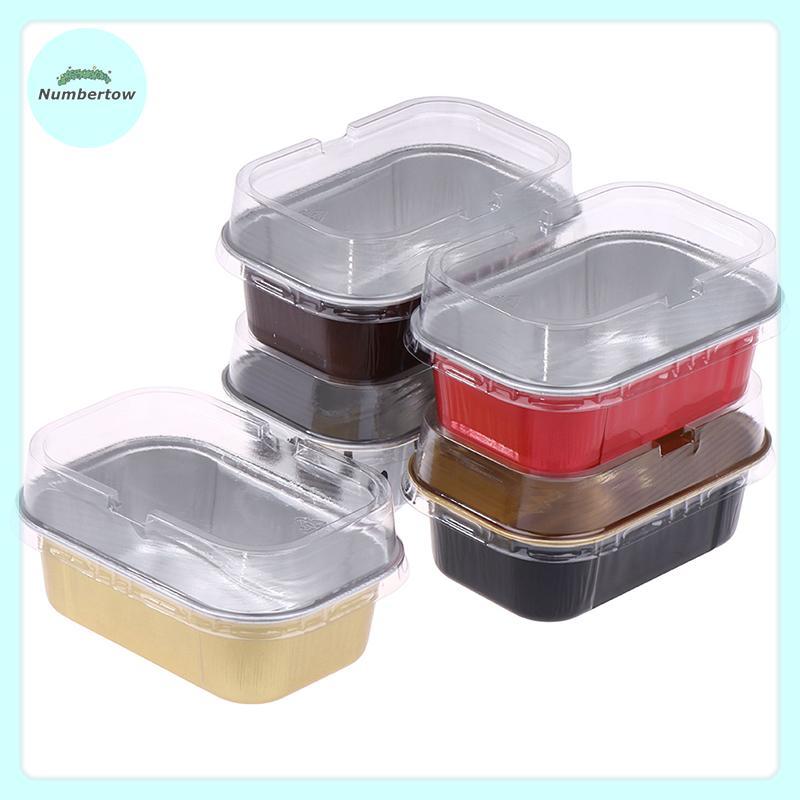 NumberTow 10 ชิ้น 168 มิลลิลิตรสี่เหลี่ยมอลูมิเนียมฟอยล์เบเกอรี่ถ้วยทนความร้อน Cupcake Liner แม่พิมพ