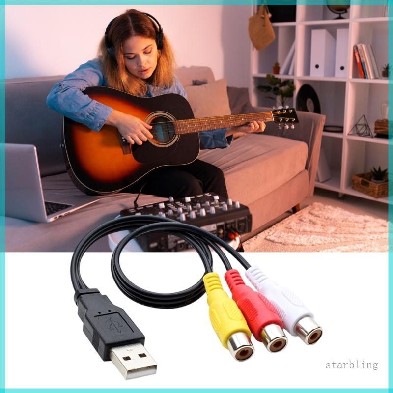 Star USB Male to 3RCA Female Adapters Cable Fidelitys AV Signal Transfer Cable