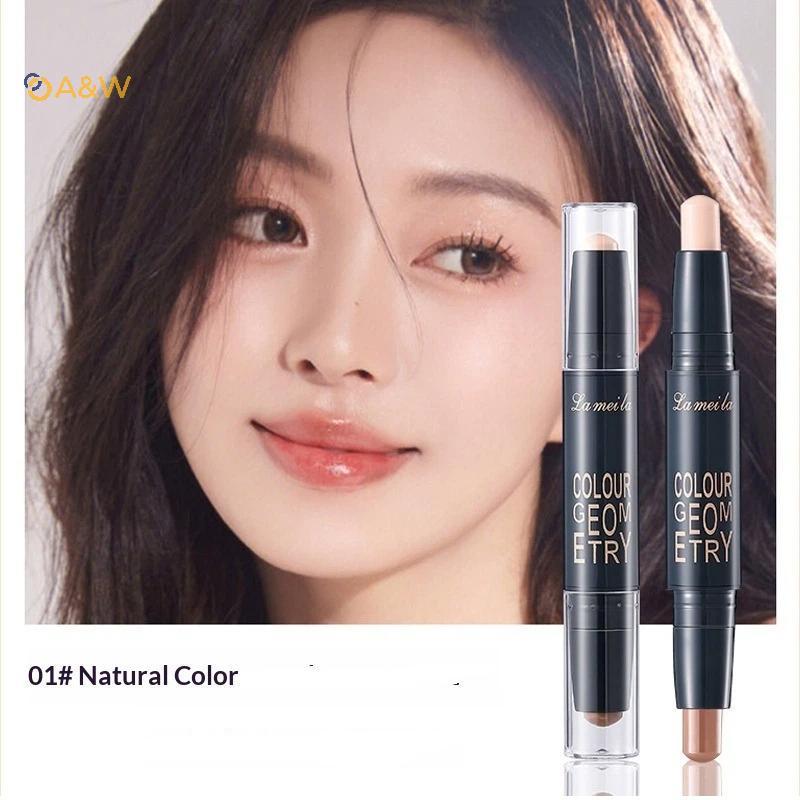 A&W 2in1 Double-ended คอนซีลเลอร์ Stick High Coverage กันน้ําสําหรับแต่งหน้าใบหน้าน้ําหนักเบายาวนานค