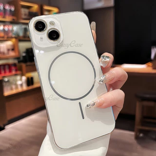 ใหม่ ip17 กรณี Rose Gold กระจกนิรภัยเลนส์สําหรับ iPhone 13 14 15 16 17 Pro Max Air 16pro แม่เหล็ก 15pro เคสโทรศัพท์กันกระแทกเคสโทรศัพท์