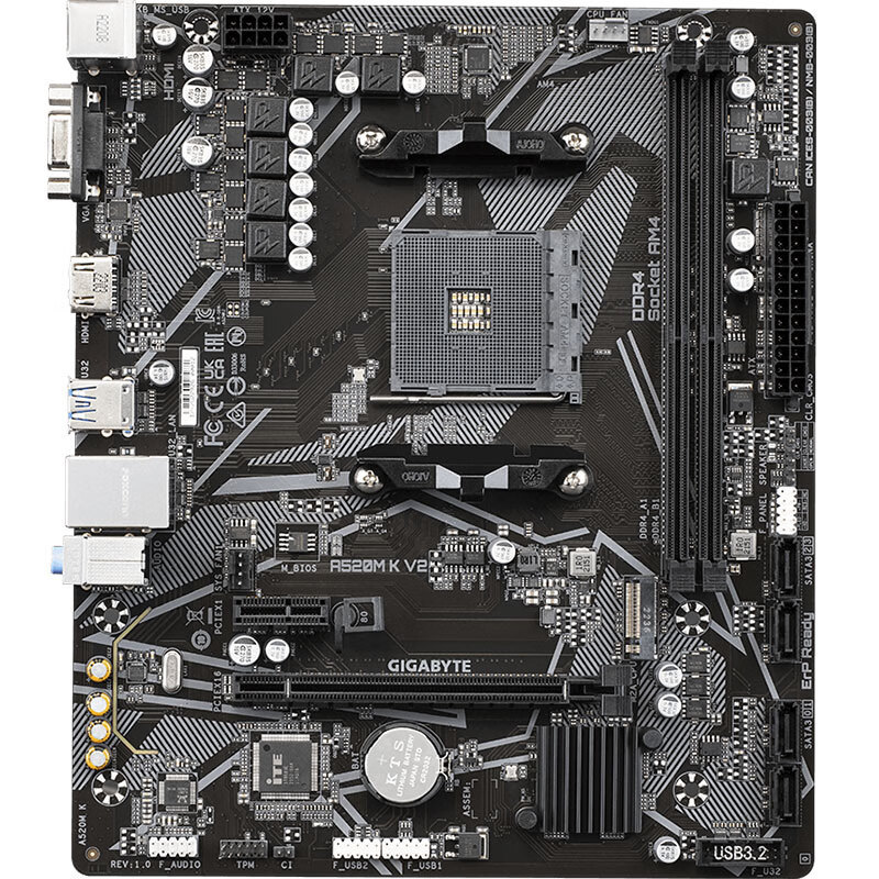 [สต๊อกพร้อม] เมนบอร์ด GIGABYTE (GIGABYTE) A520M K V2 รองรับ CPU 5600G57005800 3600 ซ็อกเก็ต AMD A520
