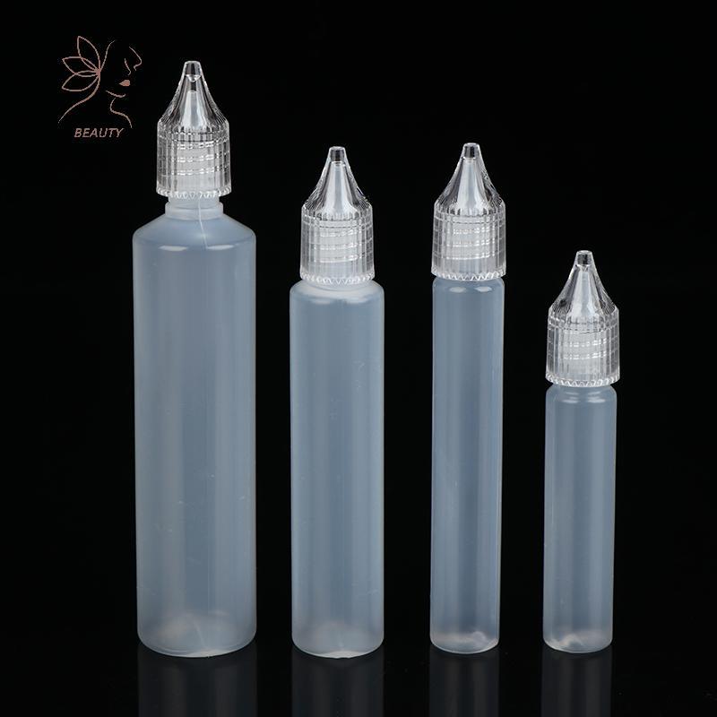 [maybeauty] 10/15/30/50ml ขวดหยดพลาสติกเติมขวดของเหลว 5 ชิ้นขวดเปล่ายาวปากการูปร่างขวดสําหรับหมึกเม็ดสีคอนเทนเนอร์ {TH}