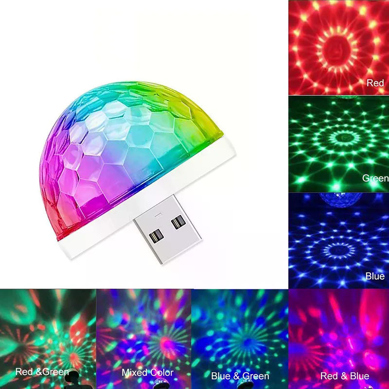 USB LED Disco DJ Stage รถแบบพกพา Family Party Ball สีสัน Light Bar Club Stage Effect โคมไฟโทรศัพท์มือถือ