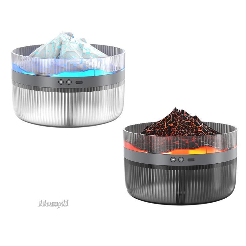 [โฮมิล1] เครื่องทําความชื้นบนโต๊ะพร้อมไฟสีแดงและสีน้ําเงินเติมง่ายตกแต่งบ้าน 2ล ถังน้ําประเภท ค ปลั๊กแอนด์เพลย์ 2 โหมดหมอกสําหรับในร่ม