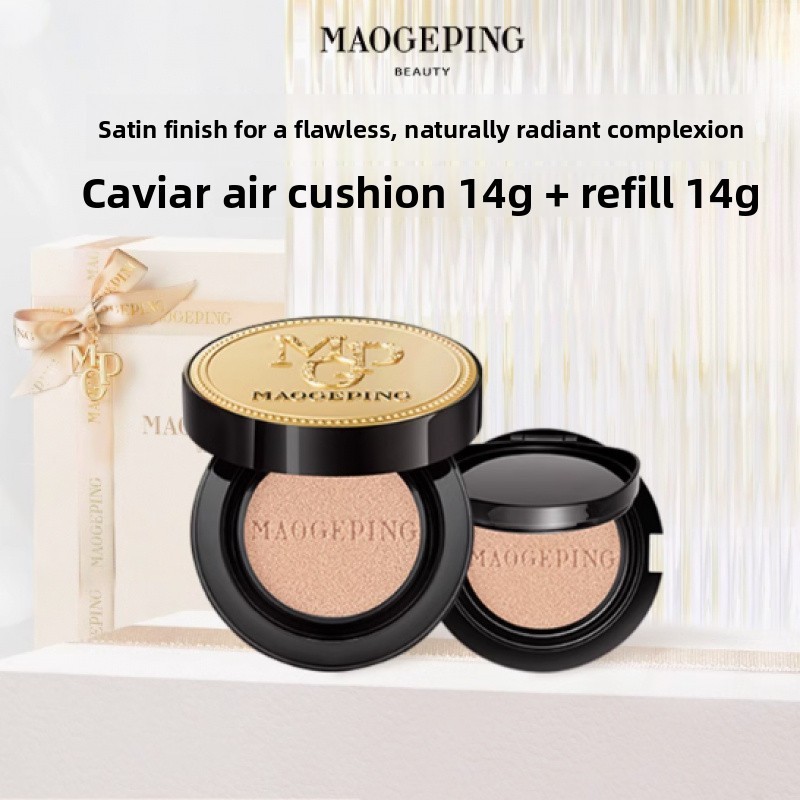 MAOGEPING Luxury Caviar Flawless Cushion Liquid Foundation Air Cushion BB Cream Nourishing Concealer Long Lasting Makeup Air Cushion BB Cream Facial Makeup