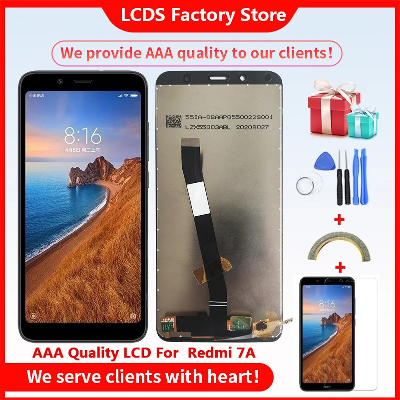 เกรด AAA คุณภาพ LCD สําหรับ Redmi 7A LCD กรอบจอแสดงผล LCD สําหรับ Redmi 7A หน้าจอ LCD 10-Touch 1440 