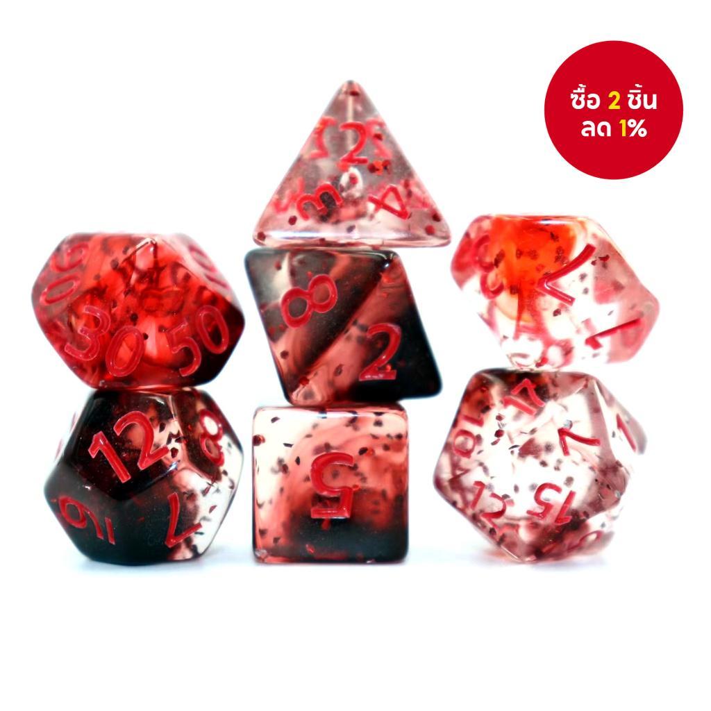 ชุดลูกเต๋าคริสตัล DND ทรงหลายเหลี่ยม พร้อมกล่อง จํานวน 7 ชิ้น