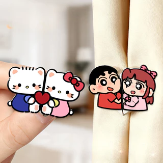 น่ารักคิตตี้แมวแม่เหล็กผ้าม่านหัวเข็มขัดสร้างสรรค์ป้องกันการรั่วไหลแสงคงที่หัวเข็มขัดตกแต่งบ้าน