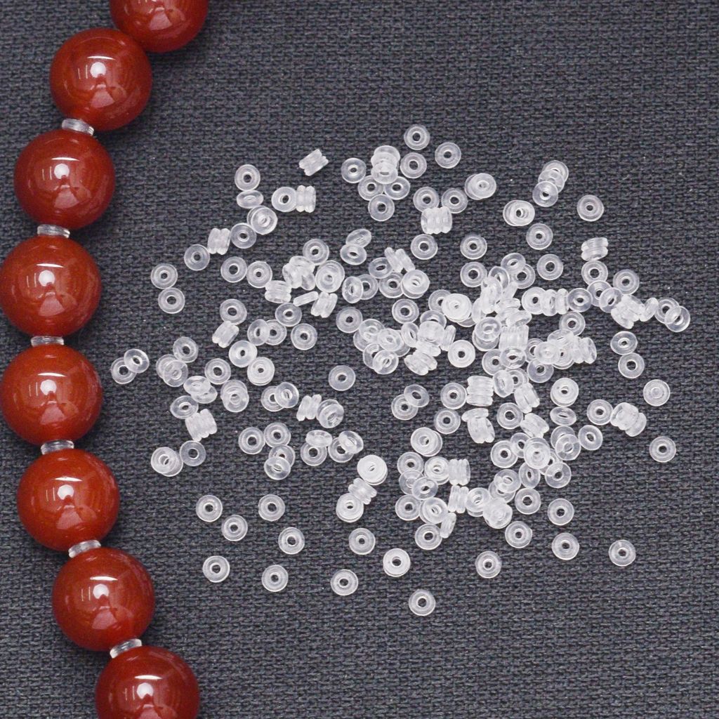 โปร่งใสซิลิโคน Spacer 2mm2.5mm สร้อยข้อมือ Spacer คริสตัล Pearl Spacer diy สร้อยข้อมือสร้อยคอลูกปัด 