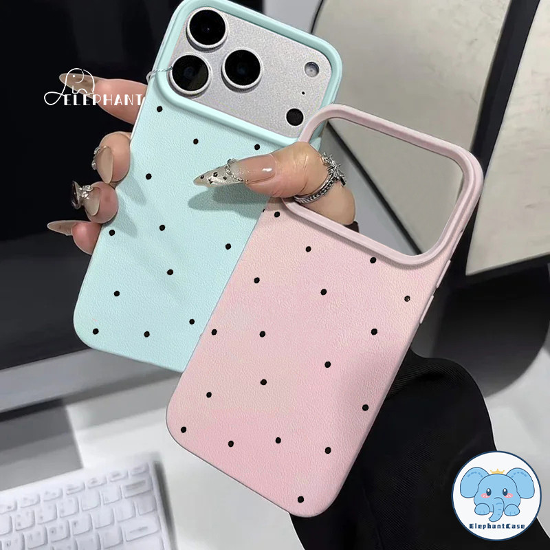 เคสไอโฟน17สำหรับ IPhone 13 17 Air 15 11 16 12 14 Pro Max XR X XS Max 7 15 14 16 8 Plus คลื่นแฟชั่นจุดสองจุดตัวเรือนหนัง