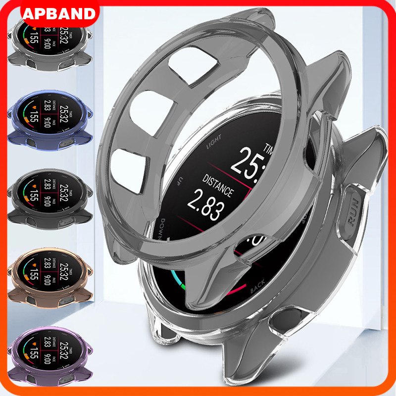 กรอบฝากกันชน TPU โปร่งใส ป้องกันหน้าจออ่อน เชลล์ป้องกัน Gores For Smartwatch Garmin Forerunner 165/Forerunner 165 Music