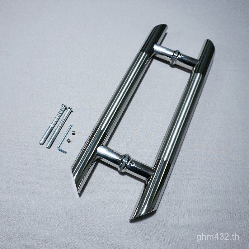 ประตูกระจกประตูบานเลื่อนสํานักงานสแตนเลสจับสแตนเลสคู่เปิดมือจับมือจับประตูกระจกจับ ก2ถาม