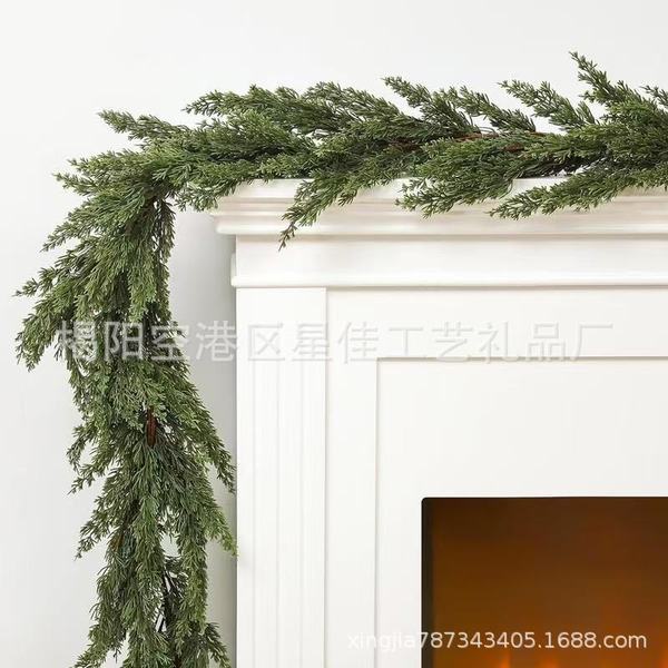 พวงหรีด christmas wreath คริสต์มาสจําลองประดิษฐ์คริสต์มาสต้นสนหอหวายคริสต์มาสต้นสนพวงหรีดหอสนบ้านห้อ