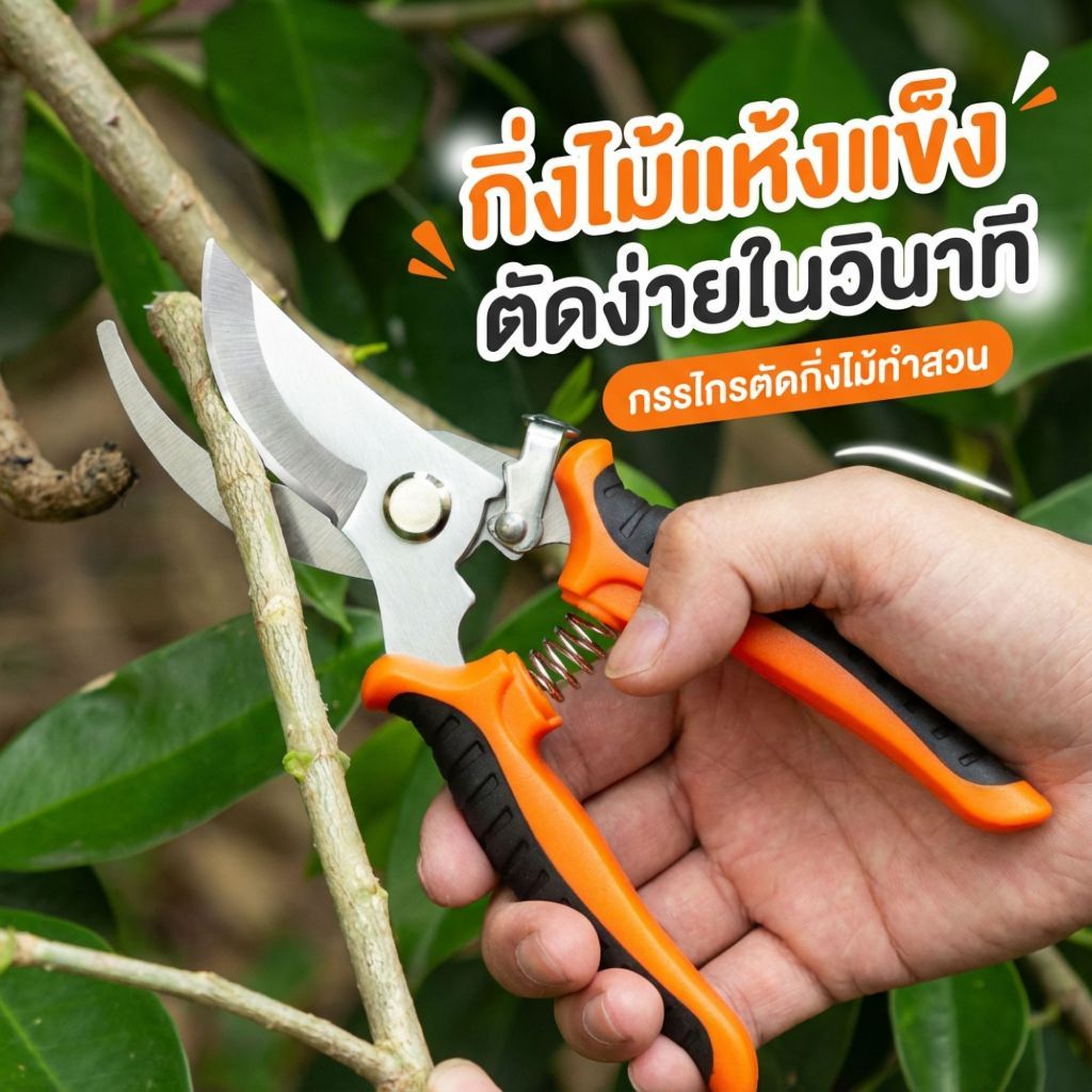 กรรไกรตัดแต่งกิ่ง4สี คมกริบ ด้ามกันลื่น มีล็อคเซฟตี้ ปลอดภัยสุด - รูปที่ 7