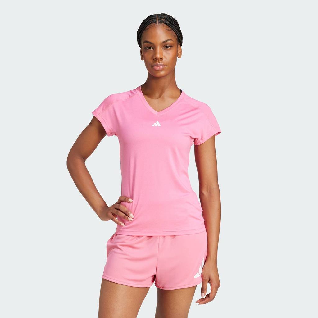 adidas Gym & Training AEROREADY Train Essentials Minimal Branding V-Neck Tee Women Pink JN4661