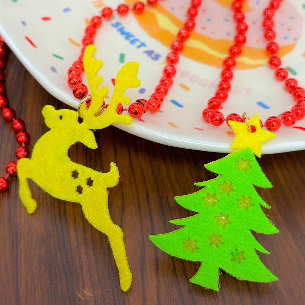 สร้อยคอเรืองแสงหิน Elk Snowflake สำหรับงานปาร์ตี้คริสต์มาสและครอบครัว
