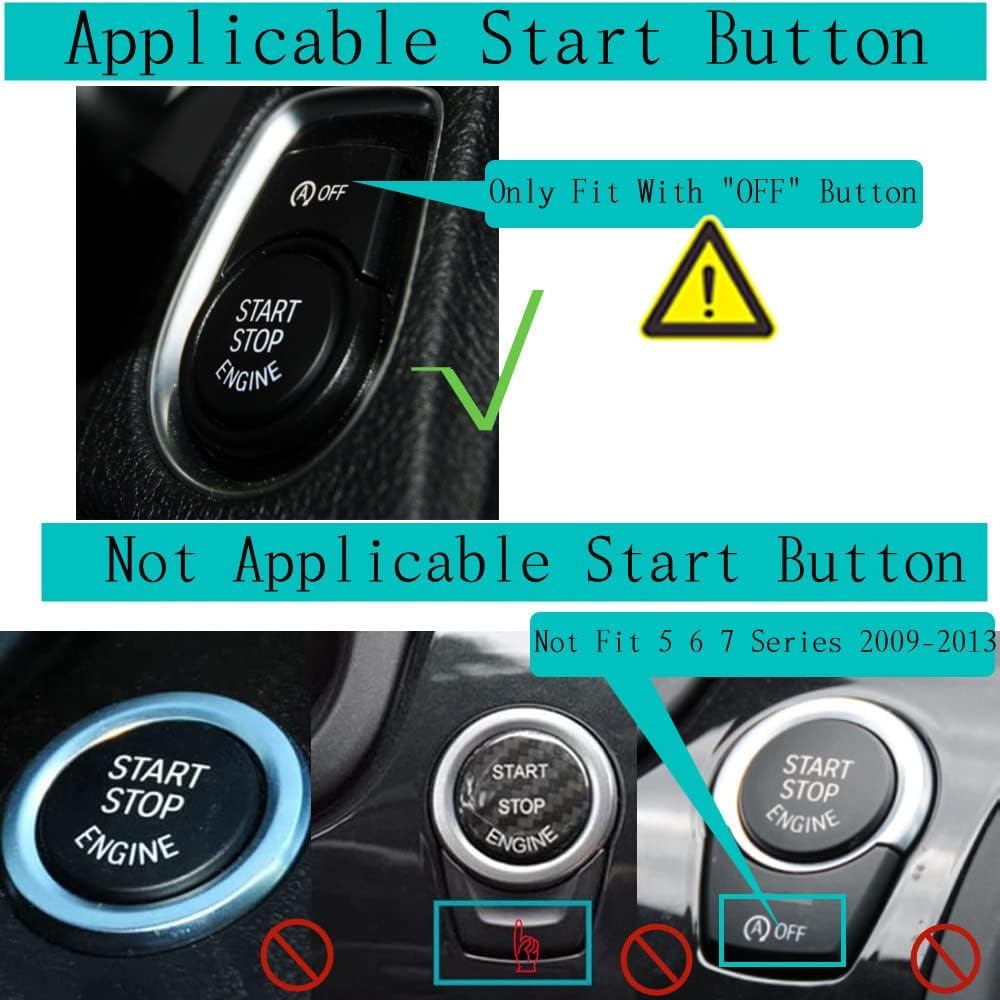 Black Crystal Start Stop Button Trim Cover Engine Power Ignition Start Stop Button Trim Replacement 