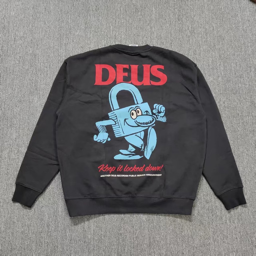 DEUS EX MACHINA เสื้อสเวตเตอร์คอกลม ผ้าฝ้ายแท้ พิมพ์ลายรถจักรยานยนต์ สไตล์ใหม่ trendsetter