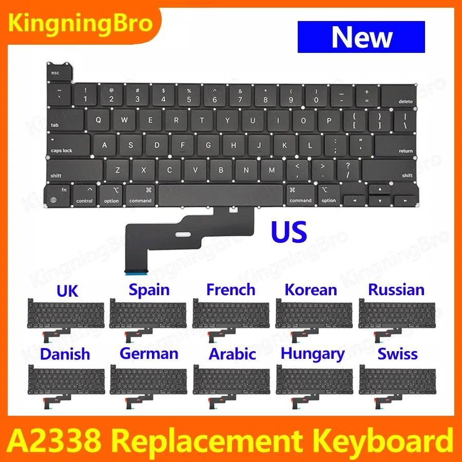 A2338 เปลี่ยนคีย์บอร์ด US UK EU สําหรับ Loptop MacBook Pro 13 "M1 M2 คีย์บอร์ด 2020 2022 ปี