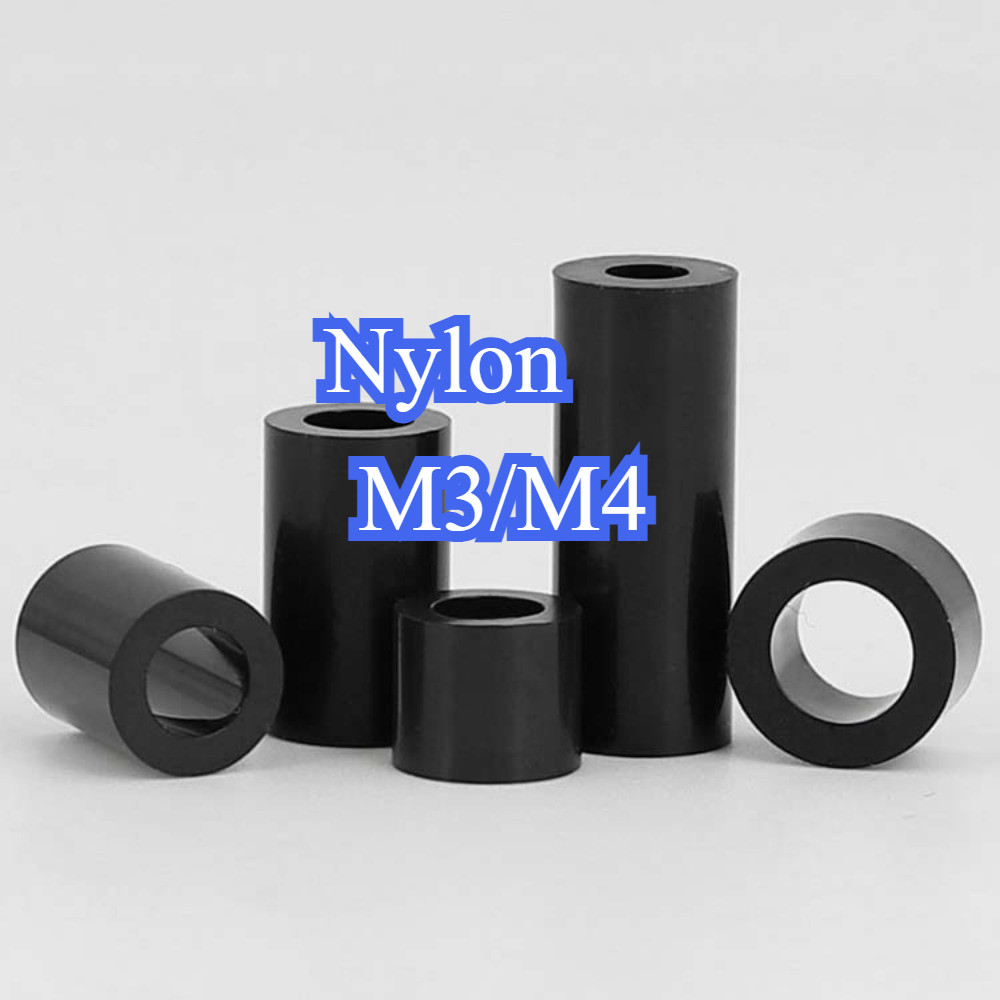 สีดํา ABS คอลัมน์แยกสกรูไนลอนคอลัมน์ฉนวนกันความร้อนความสูงปะเก็นคอลัมน์พลาสติก Hollow กระบอกปะเก็นเค