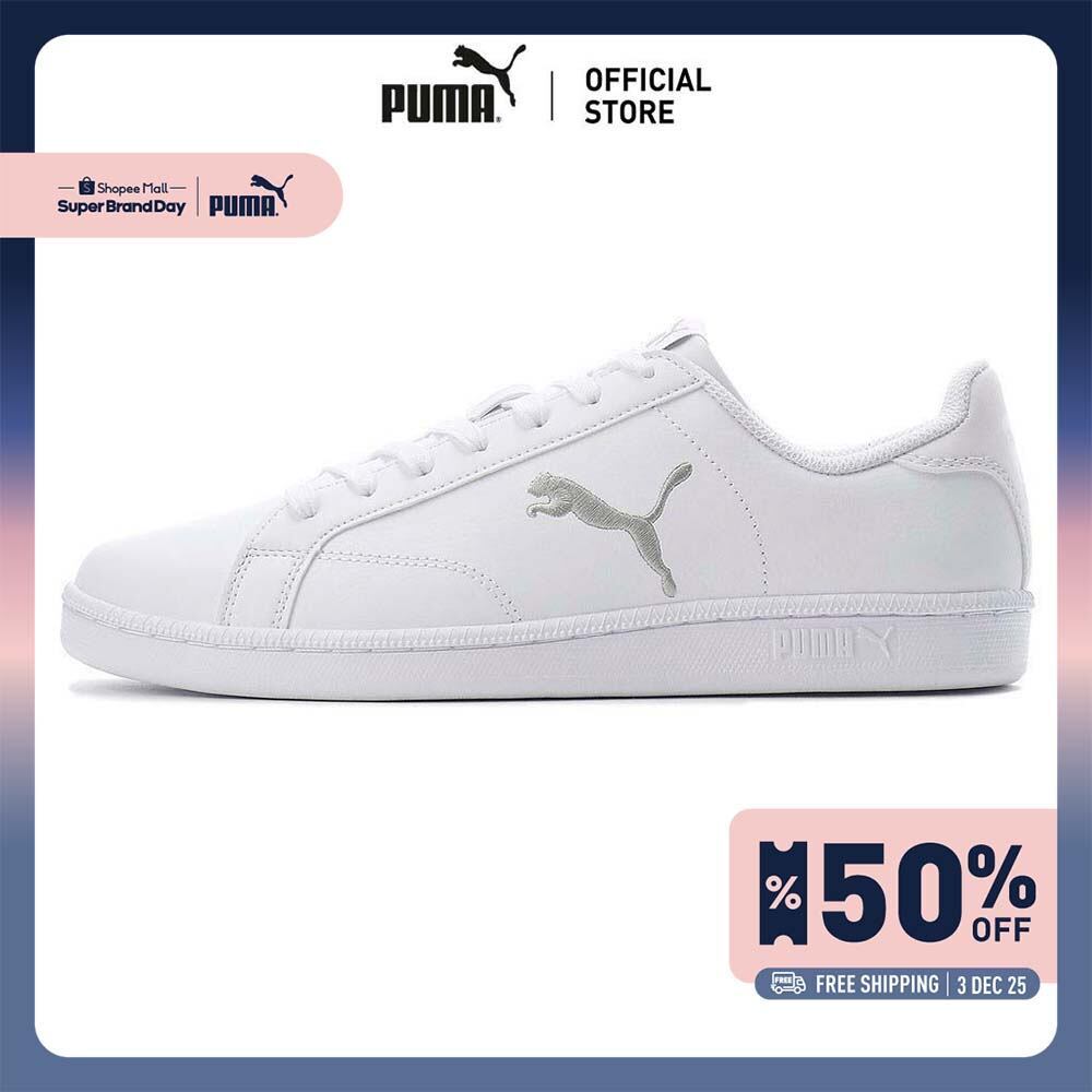 PUMA BASICS - รองเท้ากีฬาทำจากหนัง Smash Cat สีขาว - 36294508